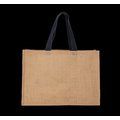 Bolsa shopper XL de yute asas de color Natural / Navy