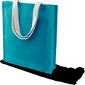 Bolsa shopper de yute con asas de algodón Azul