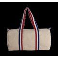 Bolsa viaje de algodón Natural / Striped Reflex Blue / White / French Red