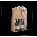 Bolsa de yute para 2 botellas Beige