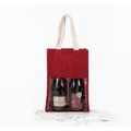 Bolsa de yute para 2 botellas Cherry Red / Gold