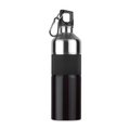 Botella de agua en acero inox. con empuñadura y mosquetón (750ml) Negro