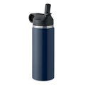 Botella Aislante Inox 500ml con Pajita Azul Marino