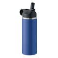 Botella Aislante Inox 500ml con Pajita Azul