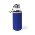 Botella de Cristal 420ml con Funda Neopreno Azul