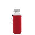 Botella Cristal 420ml con Funda Rojo