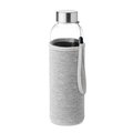 Botella de cristal con funda de neopreno (500 ml) Gris