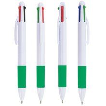 Bolígrafo 4 colores en ABS Blanco Verde