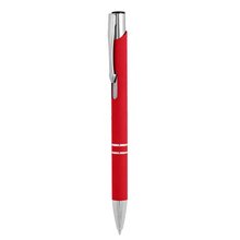 Bolígrafo de aluminio con caucho Rojo