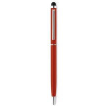 Bolígrafo de aluminio en sobrios colores con puntero táctil Rojo