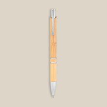 Bolígrafo Bambú ABS con Clip Aluminio