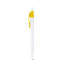 Bolígrafo blanco con clip de color Amarillo