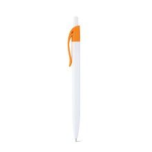 Bolígrafo blanco con clip de color Naranja