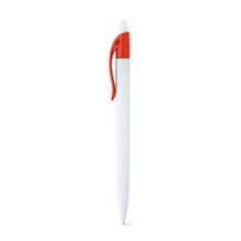 Bolígrafo blanco con clip de color Rojo