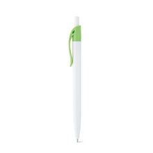 Bolígrafo blanco con clip de color Verde Claro