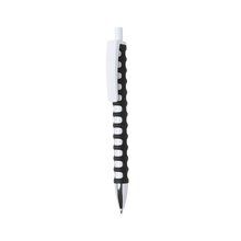 Bolígrafo blanco con goma antideslizante de colores y clip maxi Negro