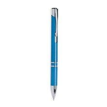 Bolígrafo en caña de trigo y ABS de colores con accesorios cromados Azul