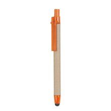 Bolígrafo con Cartón Reciclado y Puntero Naranja