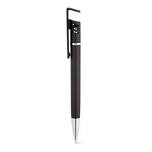 Bolígrafo con clip y soporte para móvil Negro
