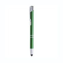 Bolígrafo de colores singulares con pulsador y puntero táctil Verde
