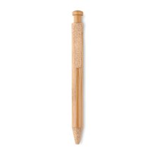 Bolígrafo ecológico de bambú y caña de trigo moteada de colores con pulsador de botón Naranja