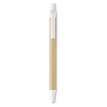 Bolígrafo ecológico de cartón y bioplástico de colores Blanco