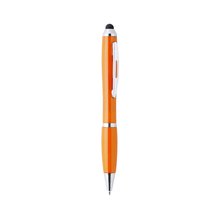 Bolígrafo de formas ovaladas con puntero táctil Naranja