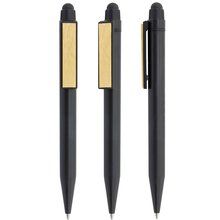 Bolígrafo con Puntero y Clip Bambú Negro