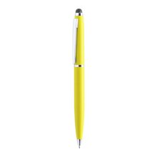Bolígrafo con puntero colores mate y detalles plateados Amarillo