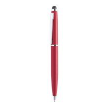 Bolígrafo con puntero colores mate y detalles plateados Rojo