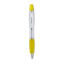 Bolígrafo y marcador con detalles cromados Amarillo