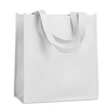 Bolsa de la compra en non-woven con asas cortas Blanco