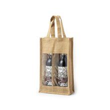 Bolsa ecológica de yute reforzada para 2 botellas Bolsa ecológica de yute para 2 botellas