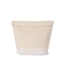 Bolsa isotérmica de algodón con cierre enrollable Beige / Blanco M