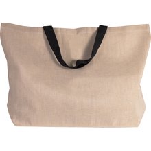 Bolsa de juco a rayas Beige