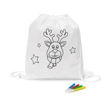 Bolsa navidad para colorear con rotuladores Blanco