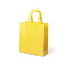 Bolsa non-woven laminado de asas cortas reforzadas Amarillo