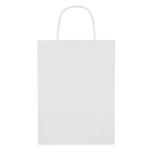 Bolsa de papel mediana reciclable para regalos Blanco