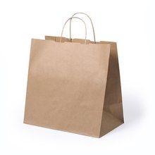 Bolsa de papel reciclable con asas cortas y fuelle 30 x 29 cm Bolsa de papel reciclable 30 x 29 cm