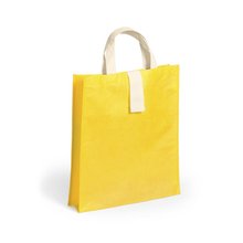 Bolsa plegable en non woven con cierre de velcro Amarillo