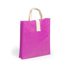 Bolsa plegable en non woven con cierre de velcro Fucsia