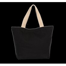 Bolsa reciclada grande con fuelle Beige / Negro