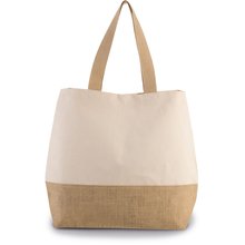 Bolsa shopper con cierre de presión Beige