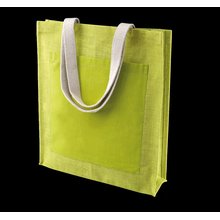 Bolsa shopper de yute con asas de algodón Verde