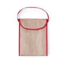 Bolsa térmica de papel resistente reciclable con detalles en color Rojo