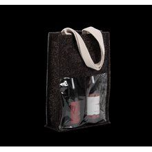 Bolsa de yute para 2 botellas Black / Silver