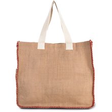 Bolsa de yute con bolsillo interior Beige