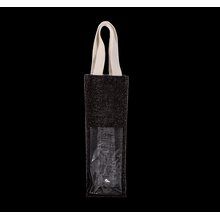 Bolsa de yute para botellas con ventana transparente Black / Silver