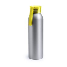 Botella de agua con acabado plateado de aluminio 650 ml Amarillo