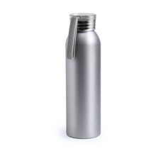 Botella de agua con acabado plateado de aluminio 650 ml Gris